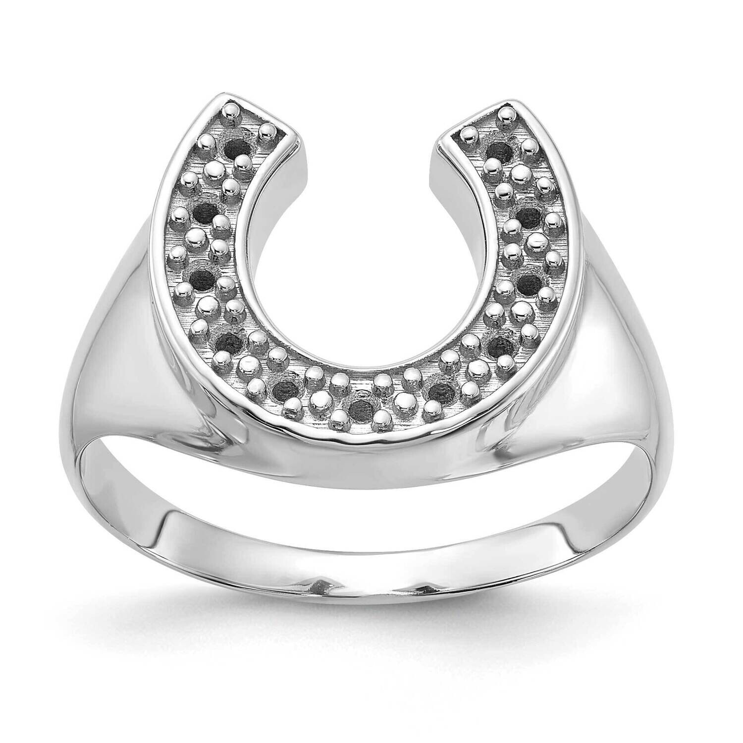 Polished Mens Diamond Ring Mounting 14k White Gold Y1568