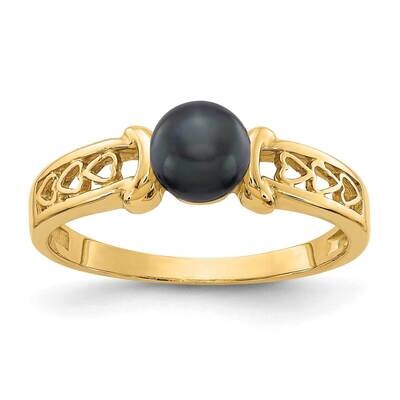 5.5mm Black Fresh Water Cultured Pearl Ring 14k Gold Y1847BP, MPN: Y1847BP, 883957053936