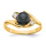 0.08ct. Diamond &amp; Cultured Pearl Ring Mounting 14k Gold Polished Y1932, MPN: Y1932,