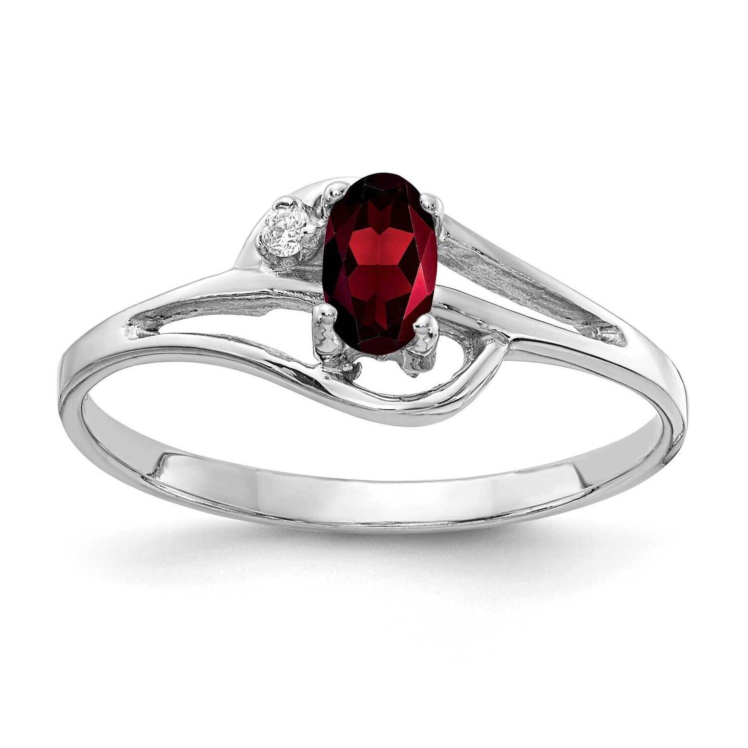 5x3mm Oval Garnet Diamond Ring 14k White Gold X9713GA_AA, MPN: X9713GA_AA, 883957640846