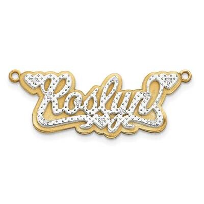 3-Dimensional Diamond Nameplate Pendant 10k Gold 10XNA46, MPN: 10XNA46, 191101093371