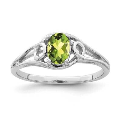 Peridot Ring 14k white Gold 6x4mm Oval Y2206PE, MPN: Y2206PE, 883957554655