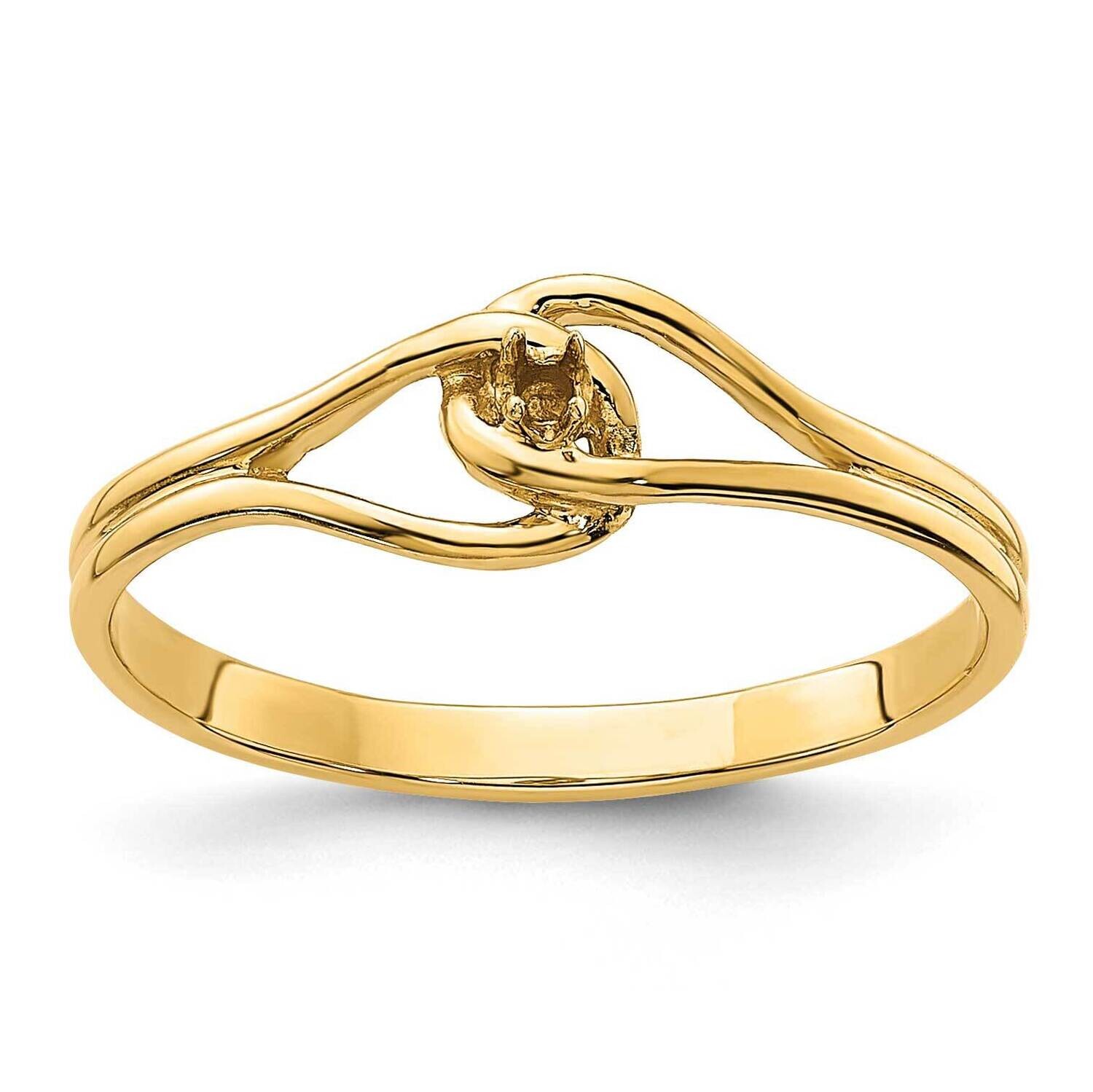 0.02ct. Diamond Fancy Ring Mounting 14k Gold Polished X5268