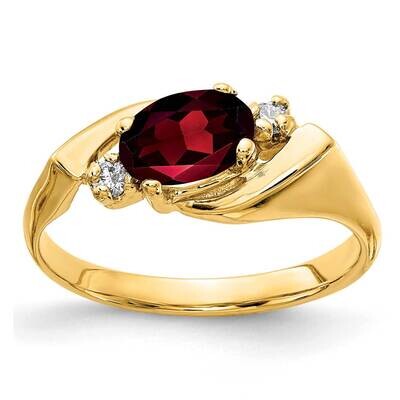 Garnet Diamond Ring 14k Gold 7x5mm Oval Y2260GA/A, MPN: Y2260GA/A, 883957611396