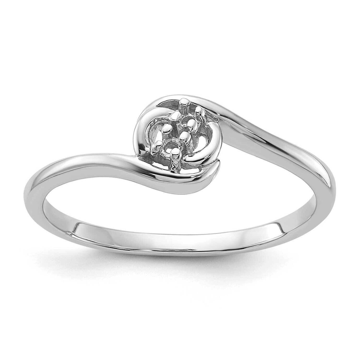 Polished Diamond Ring Mounting 14k White Gold Y1707, MPN: Y1707,