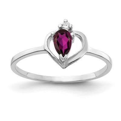 5x3mm Pear Rhodolite Garnet Diamond Ring 14k white Gold X9715RG/A, MPN: X9715RG/A, 883957643373