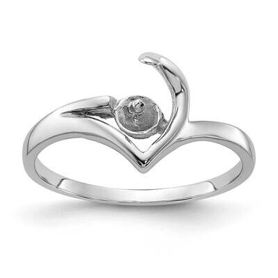 Polished Cultured Pearl Ring Mounting 14k White Gold Y1990, MPN: Y1990,