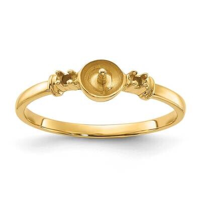 0.02ct. Diamond &amp; Cultured Pearl Ring Mounting 14k Gold Polished Y1859, MPN: Y1859,
