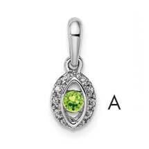 Family Jewelry Genuine Stone &amp; Diamond Set Pendant 14k White Gold XMPW47/1GY, MPN: XMPW47_1--6, 883…