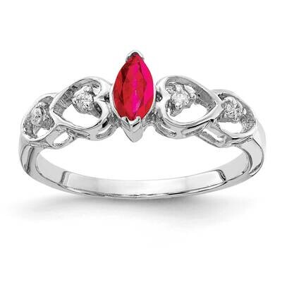 Ruby Diamond Ring 14k white Gold 6x3mm Marquise X9699R/A, MPN: X9699R/A, 883957575711