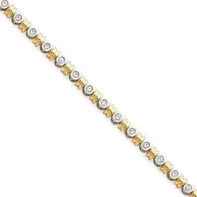2.5mm Diamond Tennis Bracelet Mounting 14k Two-Tone Gold X2018, MPN: X2018,