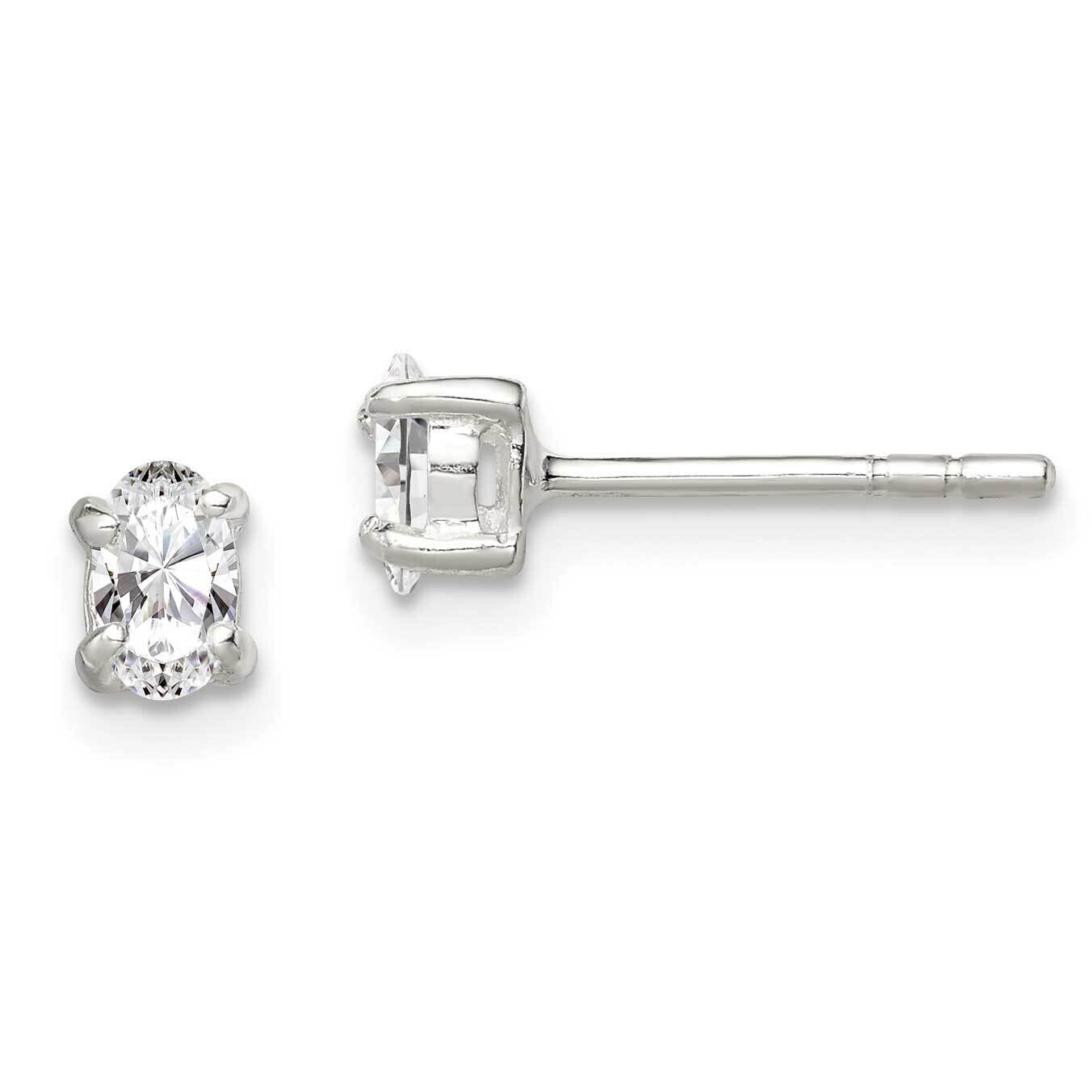 3x5mm Oval Diamond Stud Earrings Sterling Silver QE3161, MPN: QE3161, 883957925523
