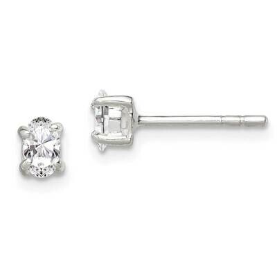 3x5mm Oval Diamond Stud Earrings Sterling Silver QE3161, MPN: QE3161, 883957925523