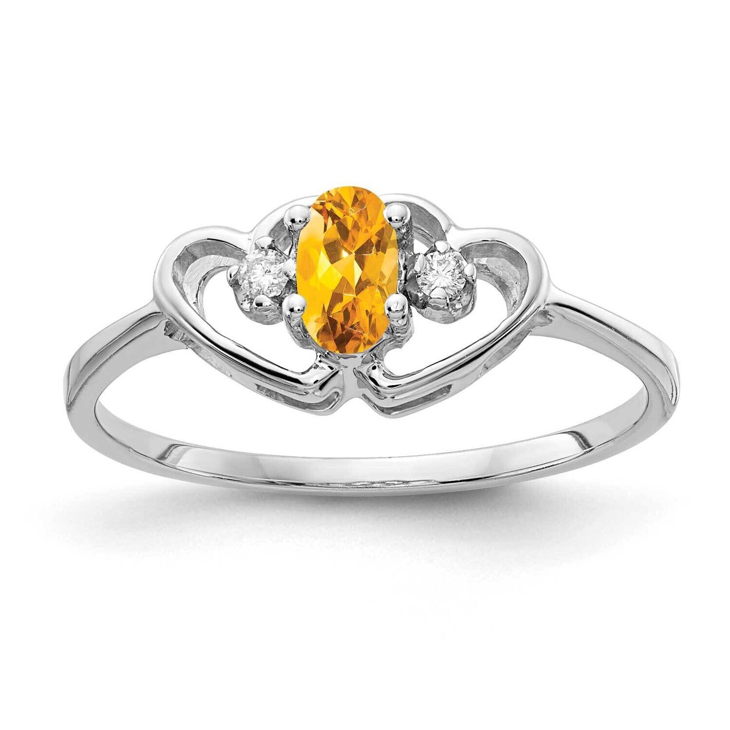 Citrine Diamond Ring 14k white Gold 5x3mm Oval X9719CI/A, MPN: X9719CI/A, 883957640174