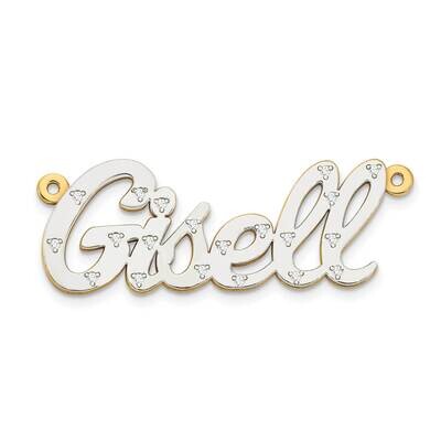 3-Dimensional Diamond Nameplate Pendant 10k Gold 10XNA35, MPN: 10XNA35, 191101093265