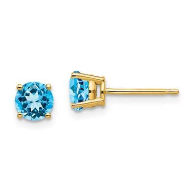 5mm Blue Topaz Earrings 14k Gold XE72BT, MPN: XE72BT, 883957338040