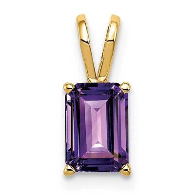 8x6mm Emerald Cut Amethyst pendant 14k Gold XP421AM, MPN: XP421AM, 883957207162