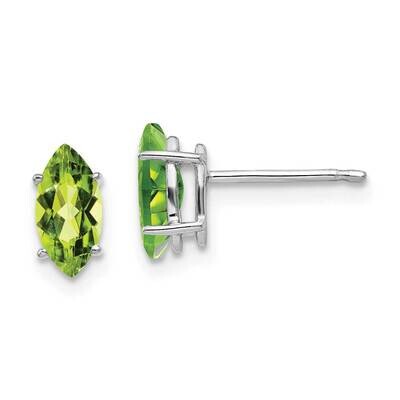 8x4mm Peridot Marquise Stud Earring 14k Gold XE104WPE, MPN: XE104WPE, 883957090108