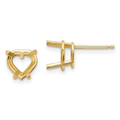7mm Heart Earring Mountings 14k Gold XE99, MPN: XE99, 191101835742