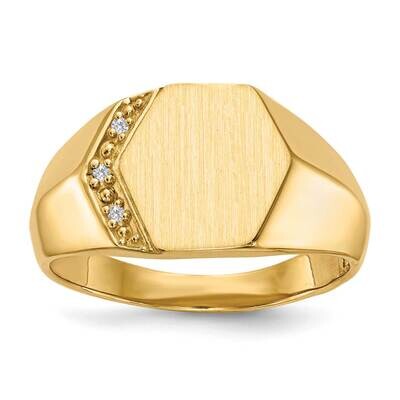 Diamond signet ring 14k Gold RS495AA, MPN: RS495AA, 883957681498