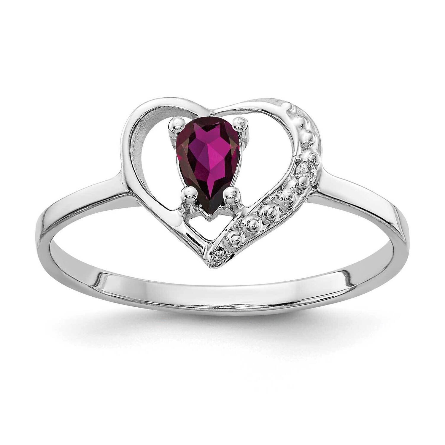 5x3mm Pear Rhodolite Garnet Diamond Ring 14k White Gold X9729RG_AA, MPN: X9729RG_AA, 883957643410