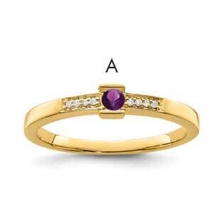 Family Jewelry Synthetic Stone & Diamond Set Ring 14k Gold XMR42/1SY