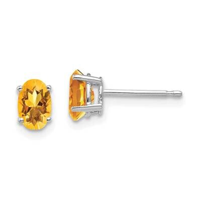 Citrine Diamond Oval Stud Earrings 14k Gold XE86WCI, MPN: XE86WCI, 883957106625