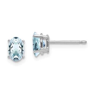 Aquamarine Earrings 14k White Gold XE86WAQ-B, MPN: XE86WAQ-B, 883957341576