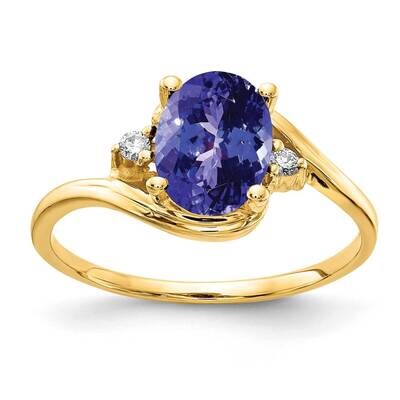 Tanzanite Diamond Ring 14k Gold 8x6mm Oval Y2245T/A, MPN: Y2245T/A, 883957617244