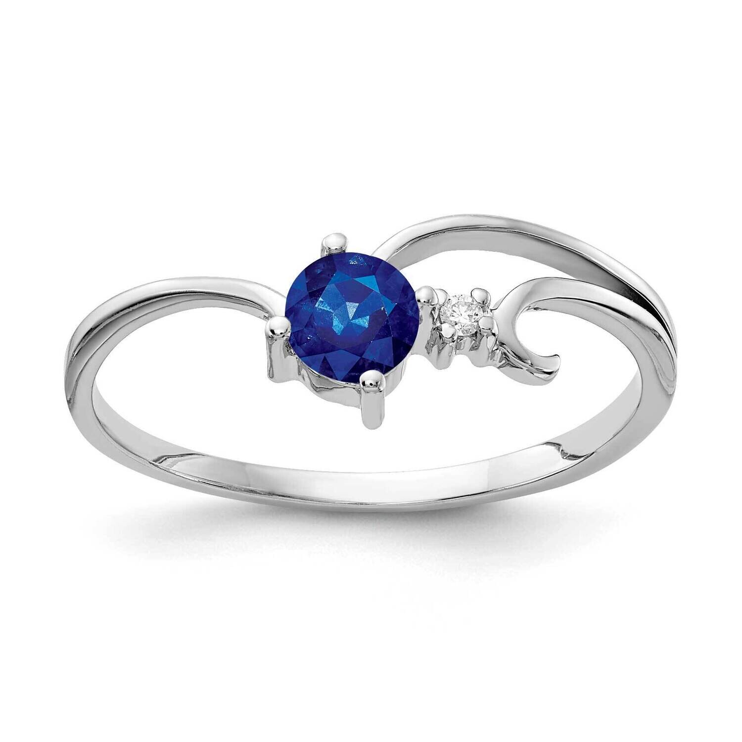 4mm Sapphire Diamond Ring 14k White Gold X9705S_AA, MPN: X9705S_AA, 883957573588