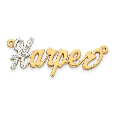 3-Dimensional Diamond Nameplate Pendant 10k Gold 10XNA54, MPN: 10XNA54, 191101093449