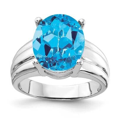 12x10mm Oval Blue Topaz ring 14k White Gold Y4549BT, MPN: Y4549BT, 883957442099