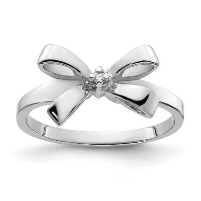 Polished .02ct. Diamond Bow Ring Mounting 14k White Gold Y1709, MPN: Y1709,