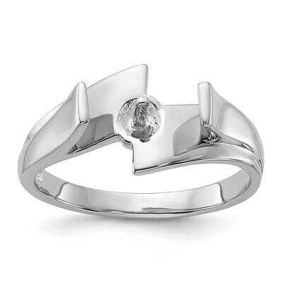 Polished Cultured Pearl Ring Mounting 14k White Gold Y1868, MPN: Y1868,