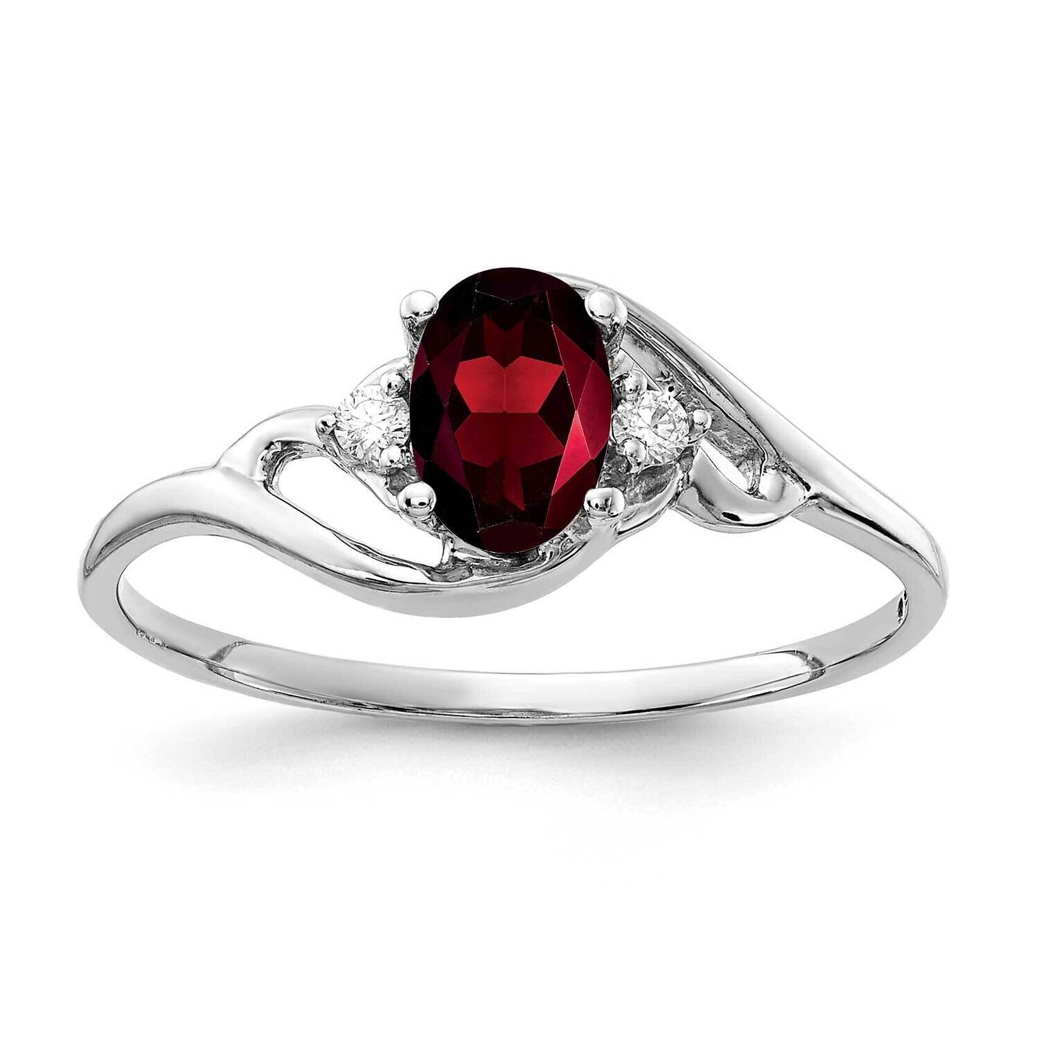Garnet Diamond Ring 14k white Gold 6x4mm Oval Y2149GA/A, MPN: Y2149GA/A, 883957424392