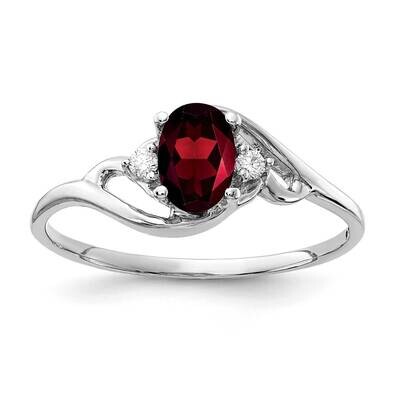 Garnet Diamond Ring 14k white Gold 6x4mm Oval Y2149GA/A, MPN: Y2149GA/A, 883957424392