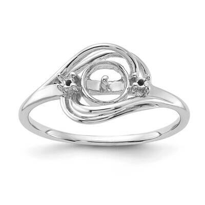 Polished .03ct. Diamond &amp; Cultured Pearl Ring Mounting 14k White Gold Y1969, MPN: Y1969,