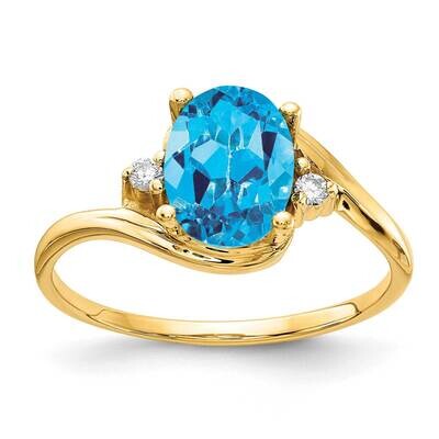Blue Topaz Diamond ring 14k Gold Y2245BT/AA, MPN: Y2245BT/AA, 883957713403