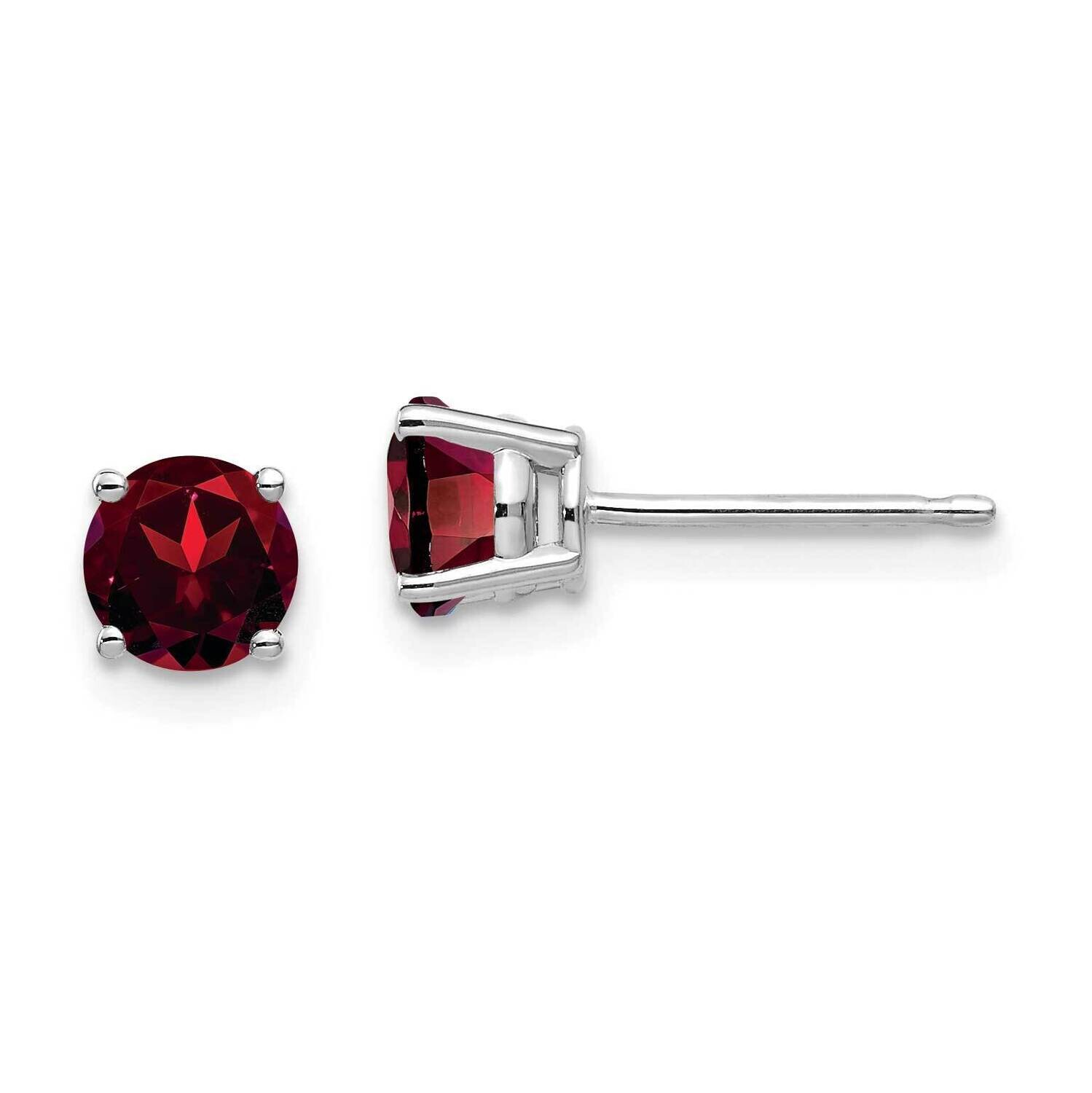 5mm Garnet Earrings 14k White Gold XE72WGA, MPN: XE72WGA, 883957341583