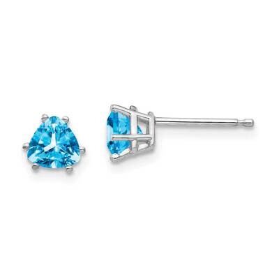 5mm Trillion Blue Topaz Earrings 14k White Gold XE93WBT, MPN: XE93WBT, 883957109602