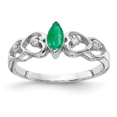 Emerald Diamond Ring 14k white Gold 6x3mm Marquise X9699E/A, MPN: X9699E/A, 883957575179