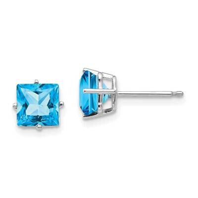 6mm Square Earring Mounting 14k White Gold XE62W, MPN: XE62W, 191101834998