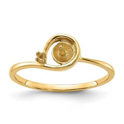 0.02ct. Diamond &amp; Cultured Pearl Ring Mounting 14k Gold Polished Y1890, MPN: Y1890,