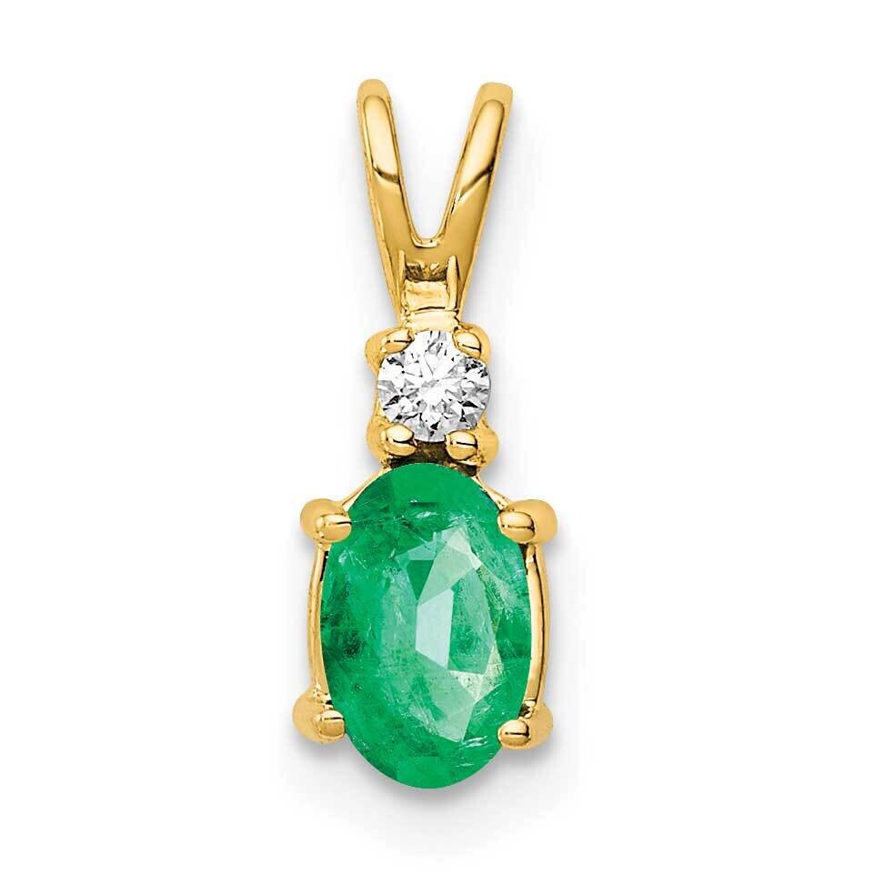 Emerald Diamond pendant 14k Gold 6x4mm Oval XP1002E/A, MPN: XP1002E/A, 883957239781