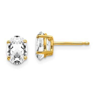 7x5mm Oval CZ Diamond Earrings 14k Gold XE87CZ Diamond, MPN: XE87CZ, 883957107486