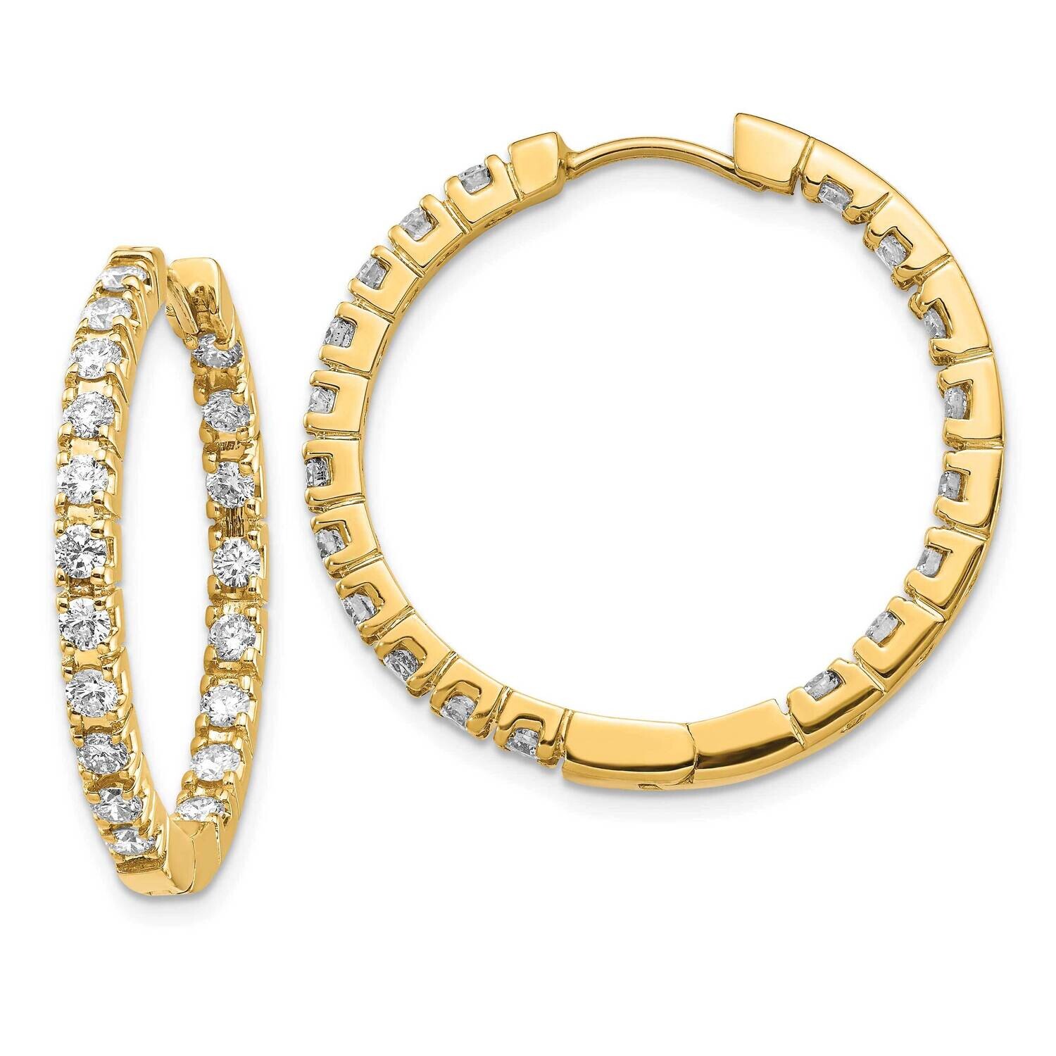 Hinged Hoop Earrings 14k Gold Diamond Quality: AA XE867AA