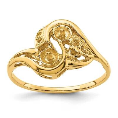 4mm Cultured Pearl &amp; .03ct. Diamond Ring Mounting 14k Gold Y4375, MPN: Y4375,