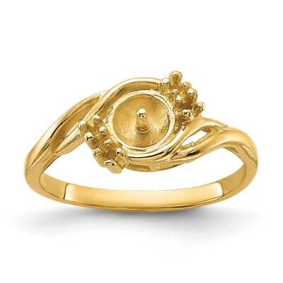 Polished .06ct. Diamond &amp; Cultured Pearl Ring Mounting 14k Gold Y1923, MPN: Y1923,