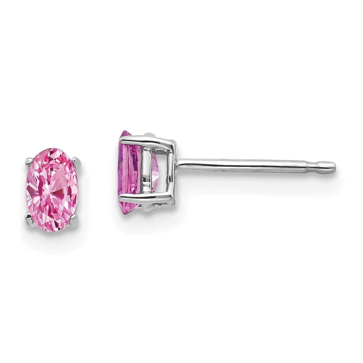 Pink Sapphire Earrings 14k White Gold XE85WSP-B, MPN: XE85WSP-B, 883957105727