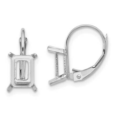 7x5mm Emerald Leverback Mounting 14k White Gold XLB124W, MPN: XLB124W, 191101836015